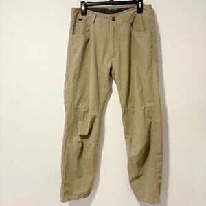 Kuhl Tan Khaki Men's Hiking Outdoor KuhlDry Pants 32 x 32 Rugged Cotton Nylon